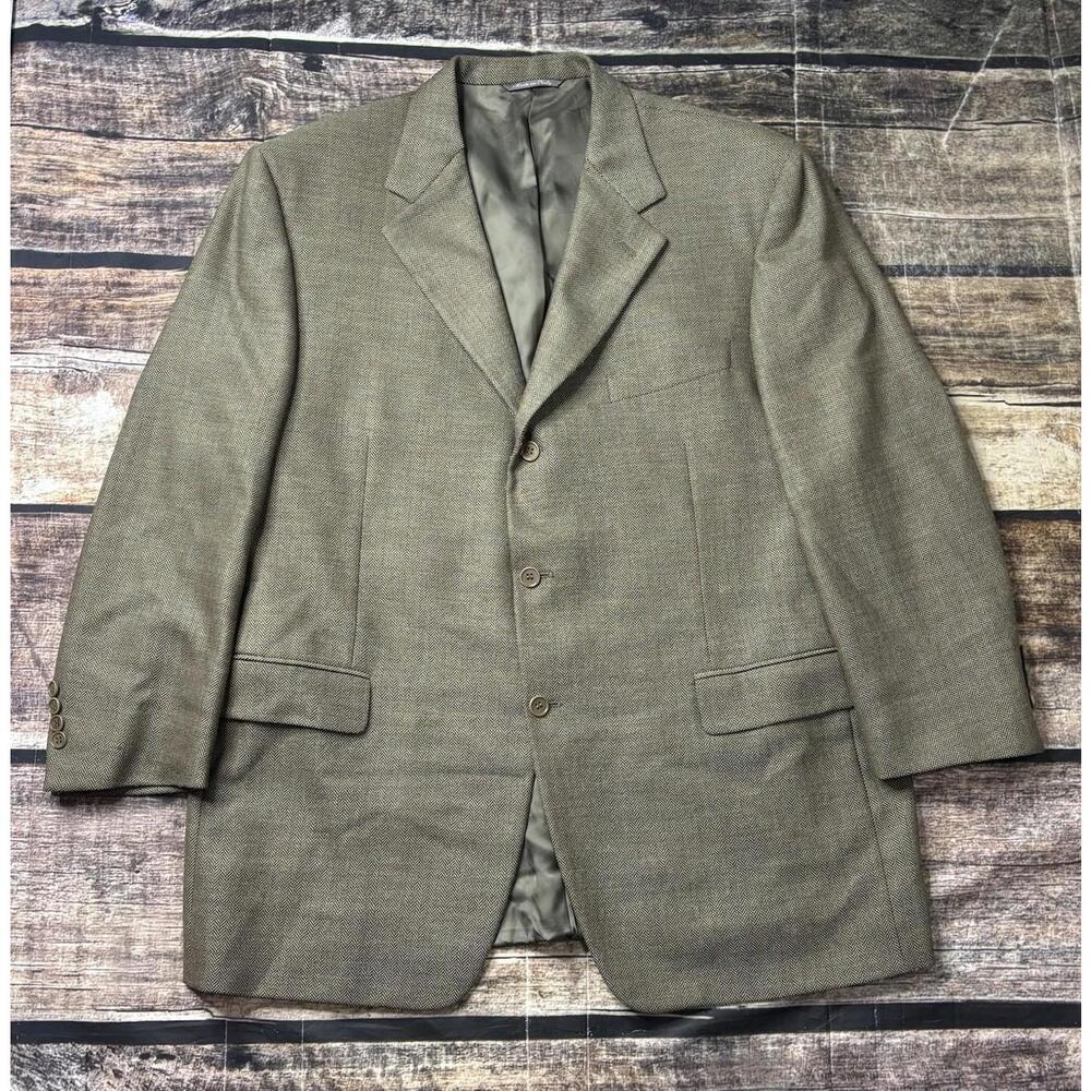 Canali for Bloomingdales Blazer Jacket Sports Coat Mens US 48 Wool Fishbone